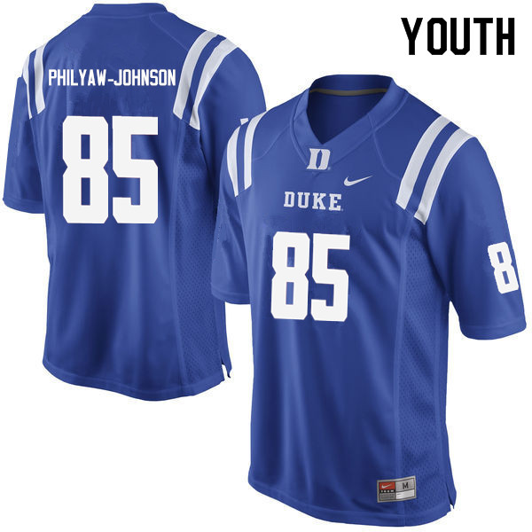 Youth #85 Damond Philyaw-Johnson Duke Blue Devils College Football Jerseys Sale-Blue